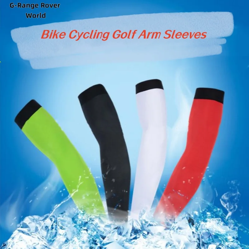 

New Bike Cycling Arm Sleeves Sun UV Protection Bicycle Arm Warmer Red Elbow Pad Fitness Armguards Sports Cycling Arm Warmers