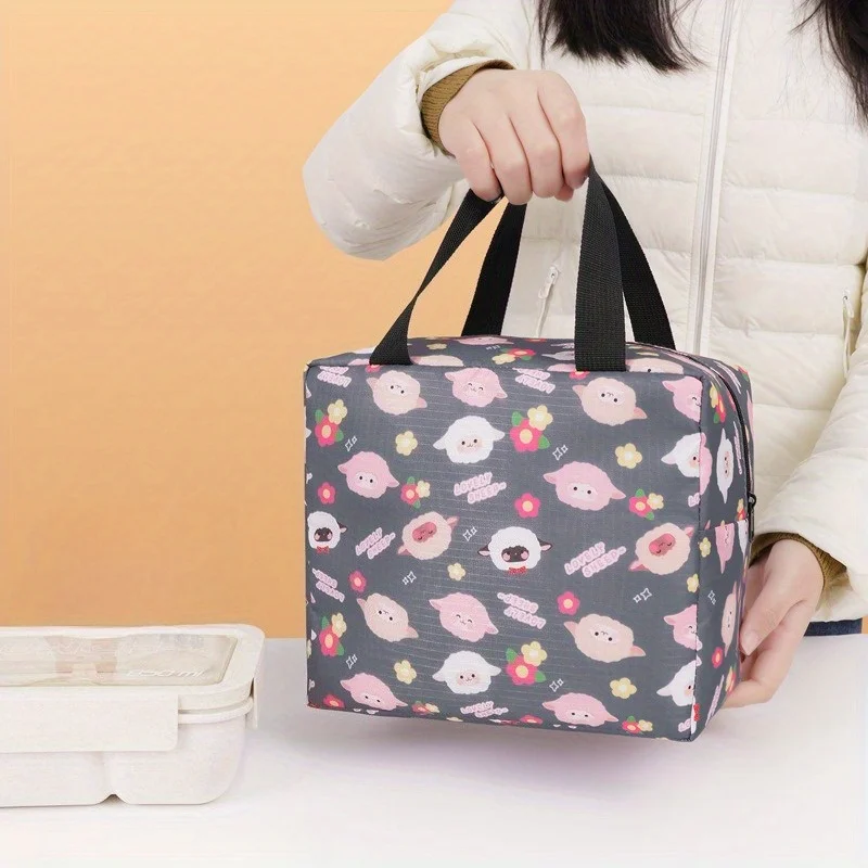 1pc Fashionable Pattern Lunch Bag Office Worker's Lunch Bag Outdoor Cold Insulation and Heat Preservation Bag Non-food Contact