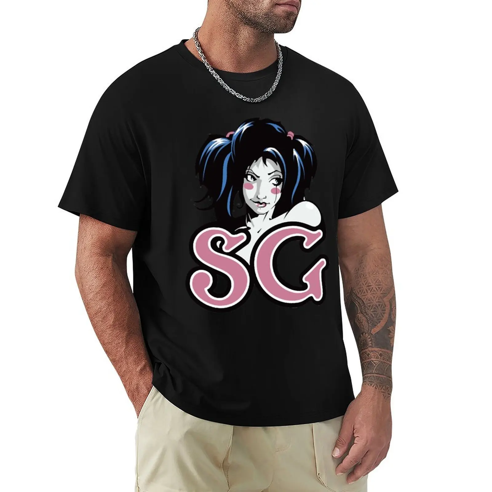 SUICIDE GIRLS Anime Pink Logo T-Shirt Tough Fabric Work Tee