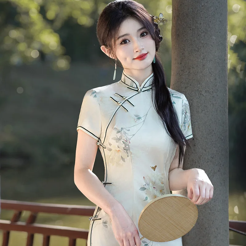 chinese fitted dress Modern Cheongsam Column Dress main image 1