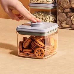 Press Type Kitchen Sealed Jar Moisture-proof Transparent Food Storage Container Airtight Leak-proof Cereal Storage Tank