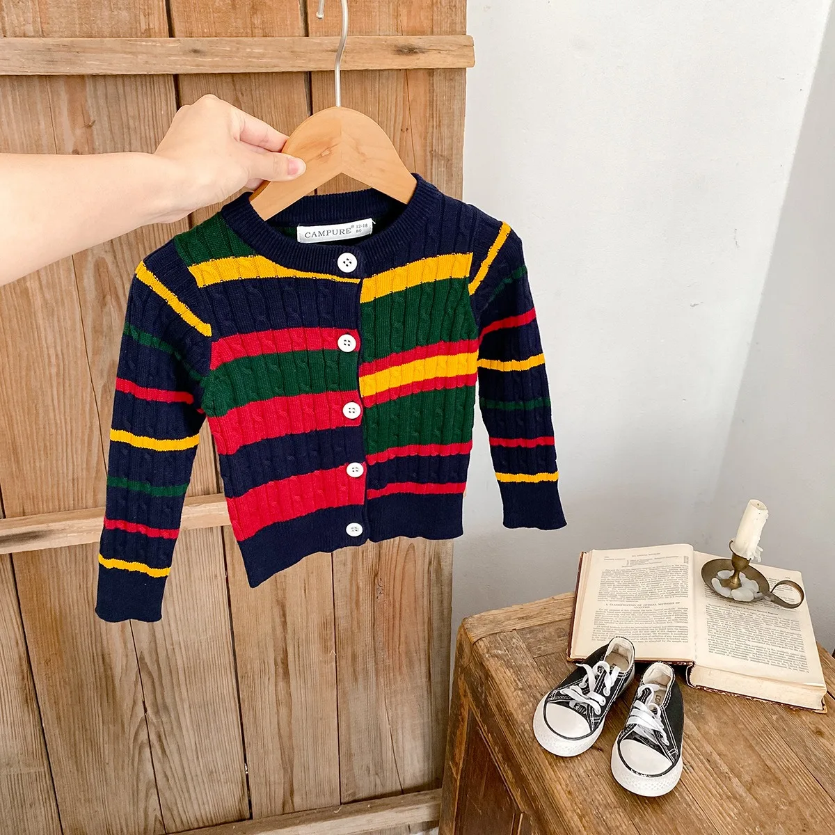 Ircomll Herbst Baby Mädchen Jungen Pullover Kleinkind Strickjacke Kinder Reine Baumwolle Stricken Tops Pullover Strickjacke Jacke 1-6Y – Detail 10