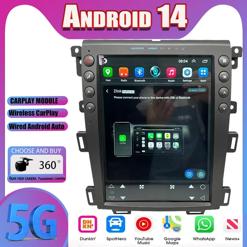 

Android 14 Автомобильный мультимедийный плеер GPS-навигация для Ford EDGE 2011-2014 Автомобильный GPS Navi Радио Auto Carplay Стерео головное устройство DSP
