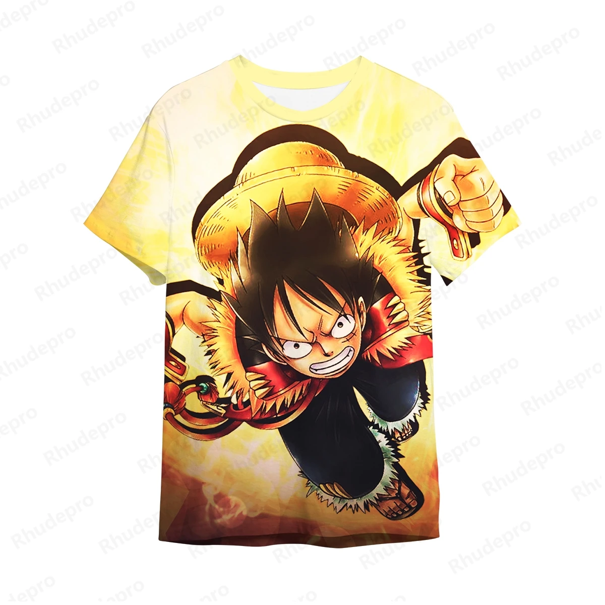 5XL Monkey D Luffy Printed T-Shirt Goku One Piece Men's Children's Y2k Streetwear Roronoa Zoro Anime Oversized Clothing New