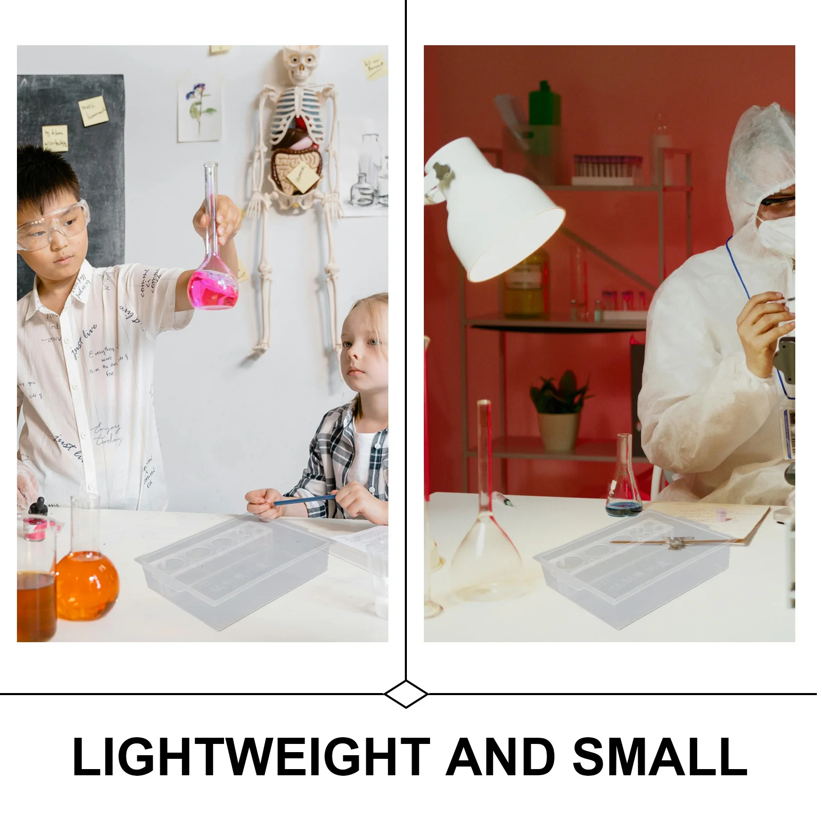 

Square Water Tank Transparent Test Tube Rack With Multi-Size Holes Pp Plastic Laboratory Tube Holder For Reagent Bottles