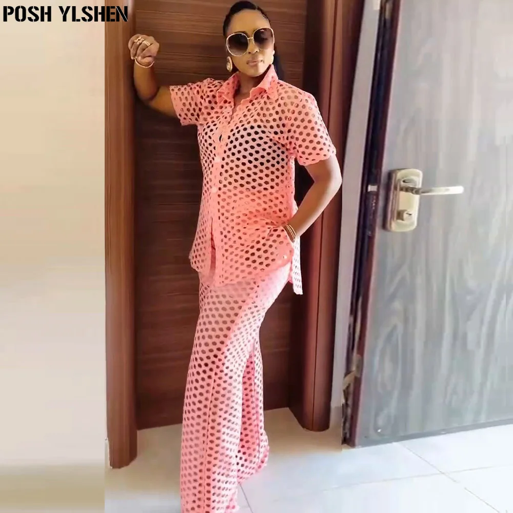 Two 2 Piece Pant Sets Women Outfit Summer Clothes African Dresses for Women 2024 New in Sexys Matching Set Dames Africa Clothing