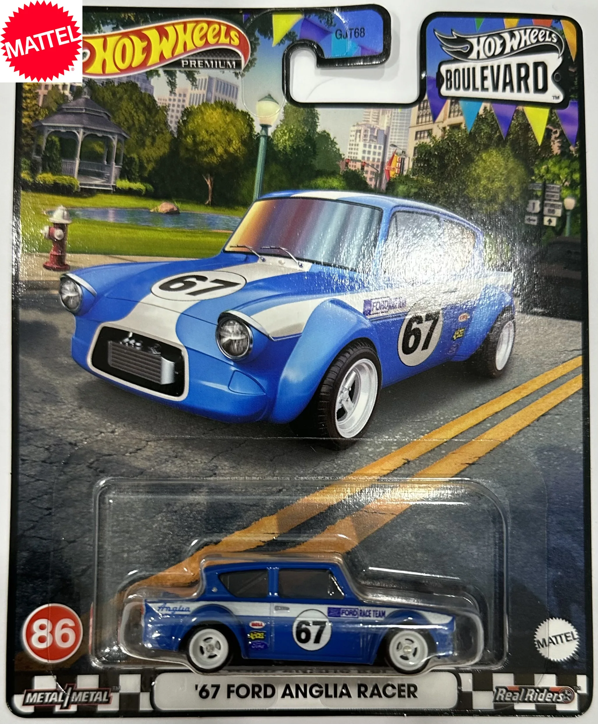 Mattel Hot Wheels Car Boulevard Premium 18 67 FORD ANGLIA RACER 1/64 Diecast Vehicle Model Cars  Toys for Boys Gift HKF32