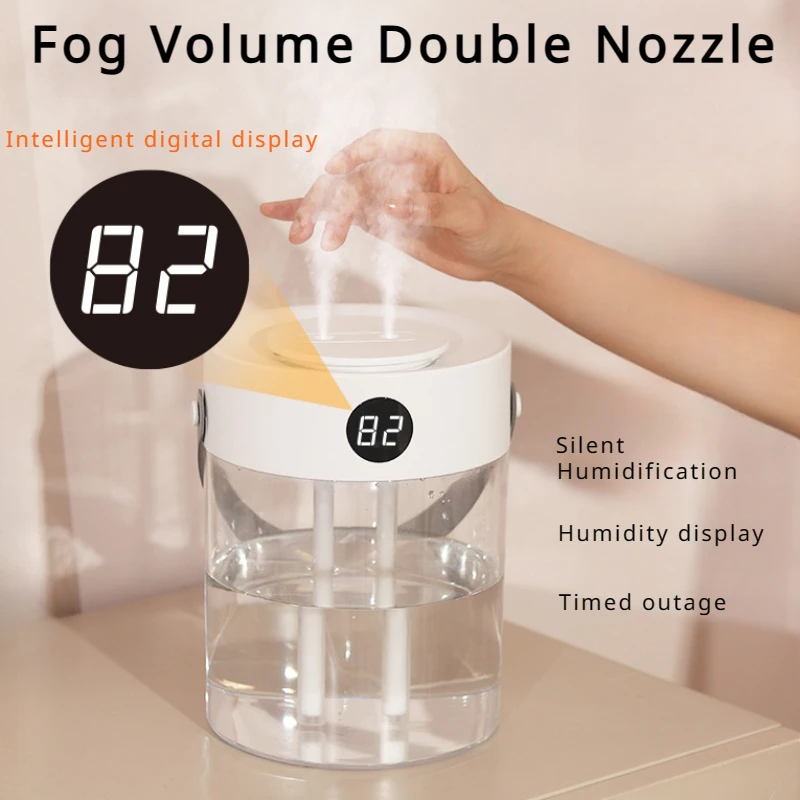 

3L Large Capacity Humidifier Double Nozzle Air Purifier Mute Aromatherapy Machine Home Bedroom Office Air Purification Big Spray