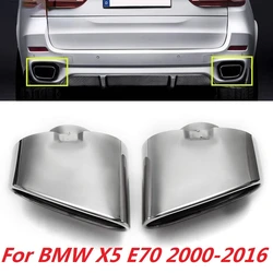 2pcs Stainless Steel Chrome Exhaust Dual Tail Pipe Muffler Tip For BMW X5 E70 2000 2001 2002 2003 2004 2005 2006 2007 To 2016