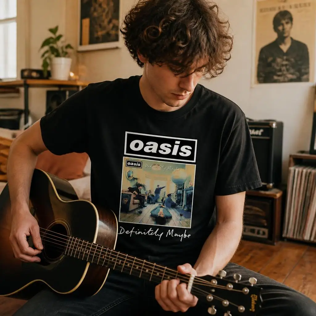 Pop-Band O-Oasis Herren-T-Shirt, 100 % Baumwolle, lustiges T-Shirt mit kurzen Ärmeln, Geschenk-T-Shirts. – Detail 2
