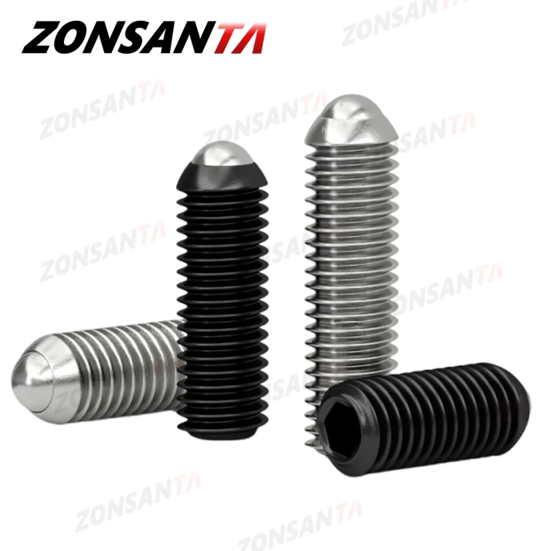 M3 M4 M5 M6 M8 M10 M12 304 Stainless Steel Hex Socket Allen Spring Ball Plunger Set Screw Grade 12.9 Black Grub Point Bolt