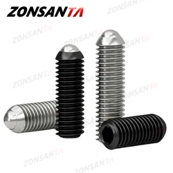 M3 M4 M5 M6 M8 M10 M12 304 Acero inoxidable Hex Socket Allen resorte bola émbolo juego tornillo grado 12,9 negro Grub punta perno