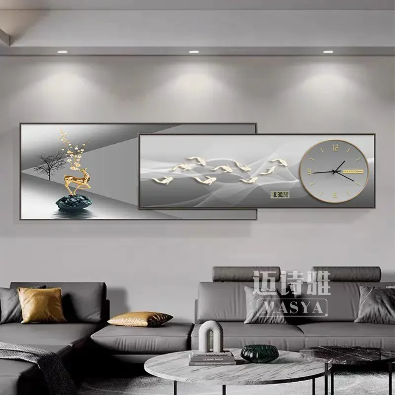 Wall Clock Home Decor Items Room Watch Clocks 180cm Large Modern Light Luxury Living Room Decoration Painting Perpetual Calendar