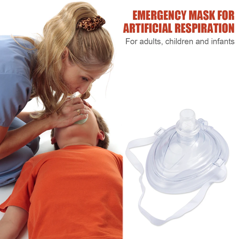 Professional First Aid CPR Breathing Mask Artificial Respiration Protective Mouth Mask With One-Way Valve Emergency Rescuer Tool