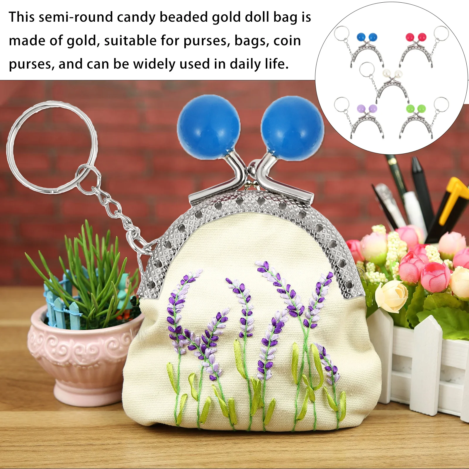 

5Pcs 5Cm Retro Carved Alloy Candy Bead Purse Frame Vintage Bag Kiss Lock for DIY Coin Purse Clutch Wallet Decor