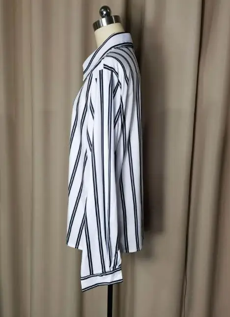 2025 Primavera/estate elegante donna sexy nuovo stile pendolarismo moda camicia ampia a righe manica lunga da donna