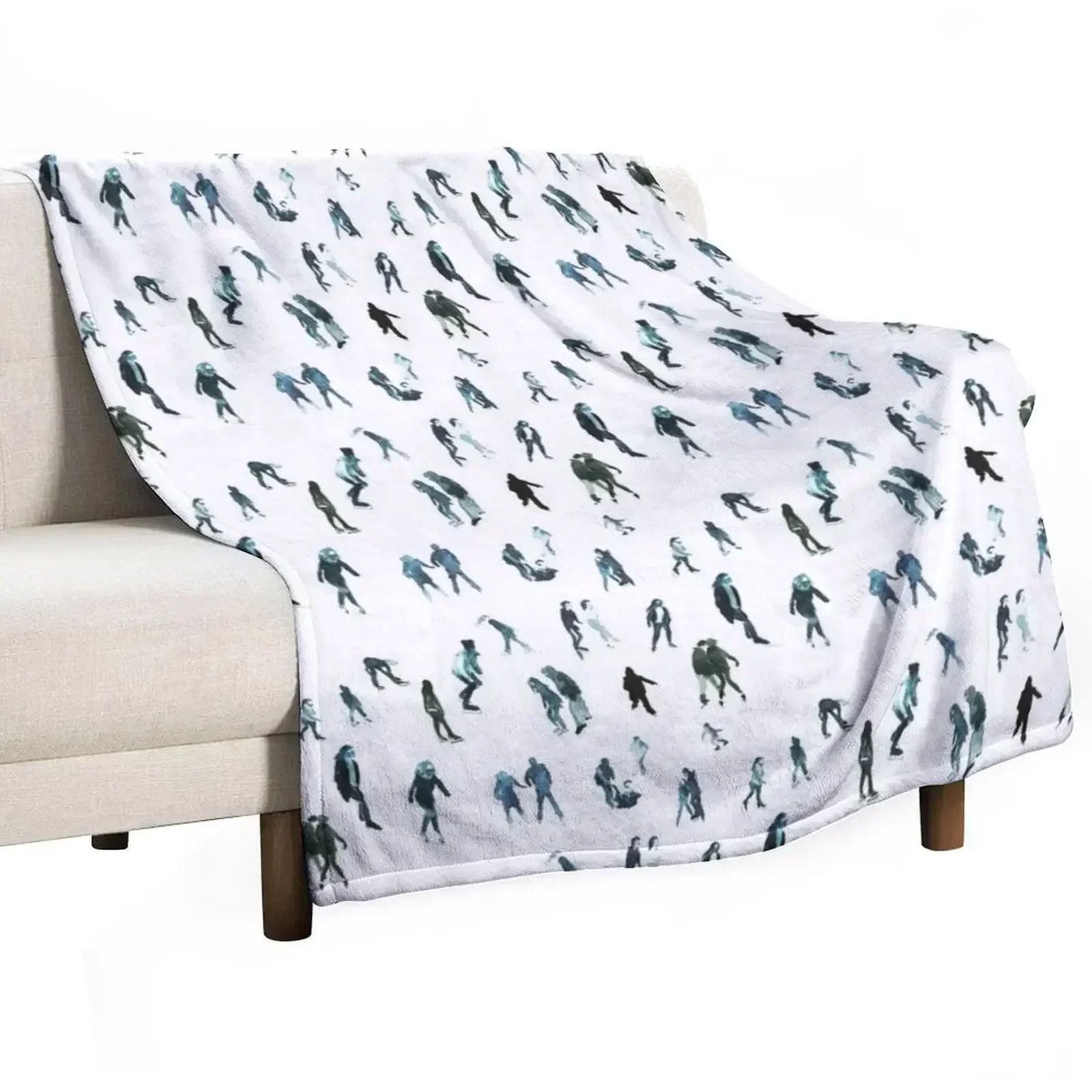 Ice skaters Throw Blanket Retros Cute Fashion Sofas Sofa Quilt Plush manga Blankets