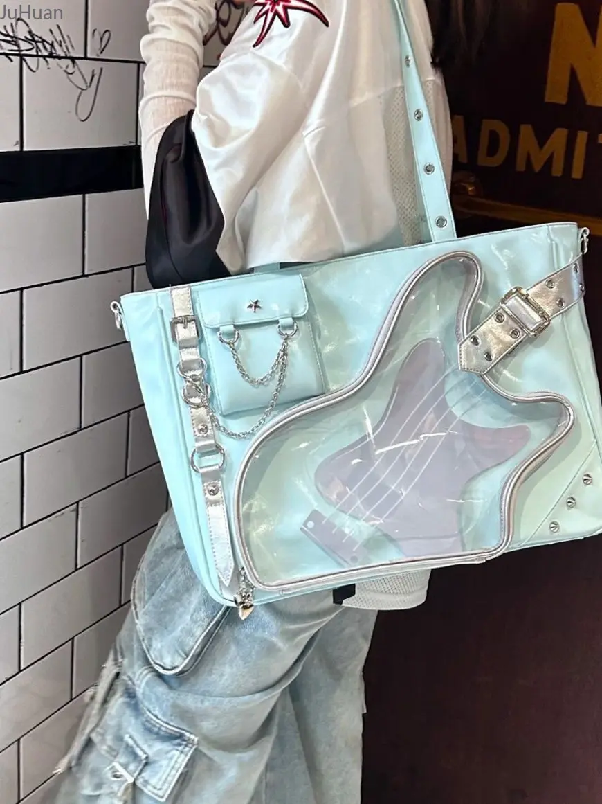 

2025 New Japanese Fashion Women's Shoulder Bags Sweet Casual Lta Bag Transparent Millet Bar Messenger Versatile Commuter Bags