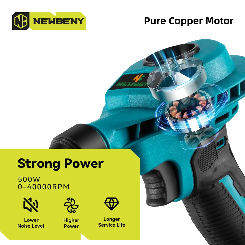 NEWBENY-ventilador de aire inalámbrico, soplador de succión de doble uso, inflador de limpieza al vacío, herramientas eléctricas recargables para