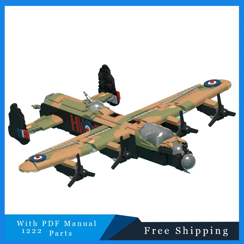 1222개 부품 창의적인 레트로 멋진 전투기 기술 블록 모델 교육용 DIY 조립 장난감 어린이 크리스마스 생일 선물
