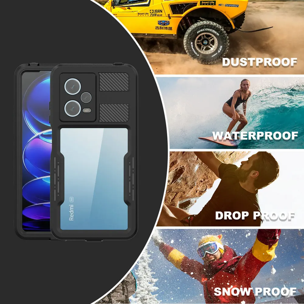 For Redmi Note 12 Pro 5G 2023 Waterproof Case IP68 360 Protect for Xiaomi Redmi Note 12 Case Phone Note12 12Pro Shockproof Cover