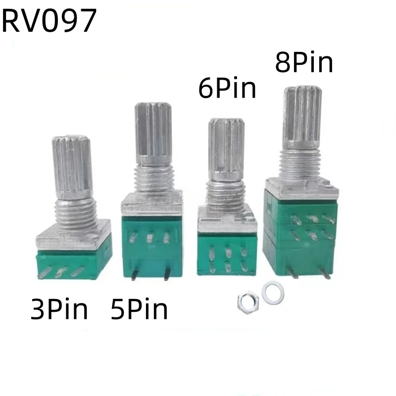 10pcs RV097NS Volume Potentiometer 3/5/6/8 Pins B5K B10K B20K B50K B100K Adjustable