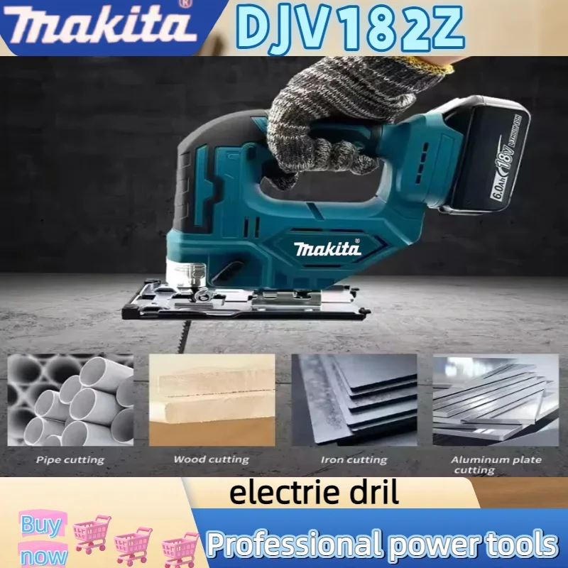 마키타 18V DJV182Z 브러시리스 340W 직소 전동 톱 무선 배럴 핸들 직소 배터리 미포함 DJV182