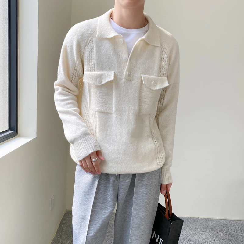 

2022 Men Pullover Sweater Autumn New Fashion Bussiness Casual Solid Color Loose Knitted Oversize Streetwear Knitwear H09