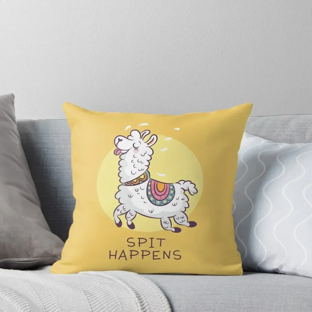

Spit Happens' Cute Alpaca design Throw Pillow Decorative Sofa Cushions Cusions Cover pillowcases for sofa cushions pillow