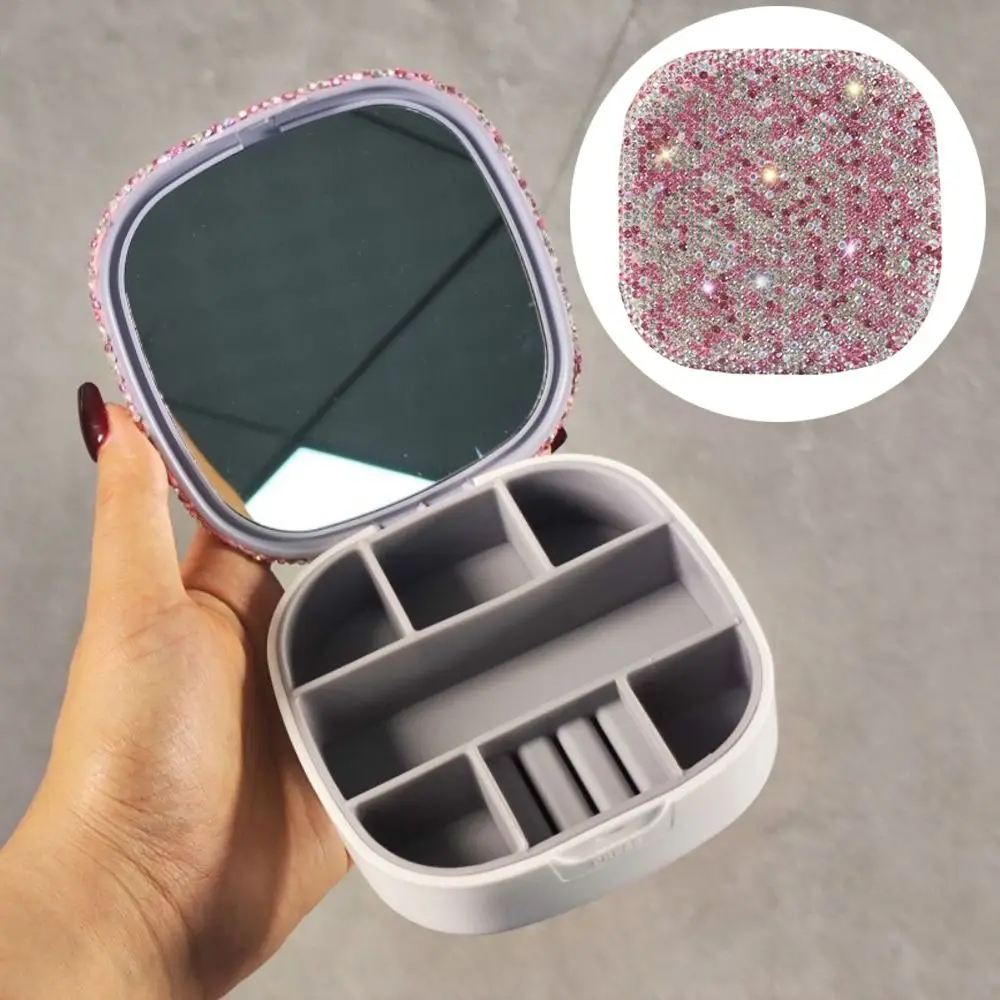 Sparkling Mini Rhinestone Jewelry Box Luxury Creative Ring Storage Box Multifunctional Exquisite Jewelry Display Box Earrings