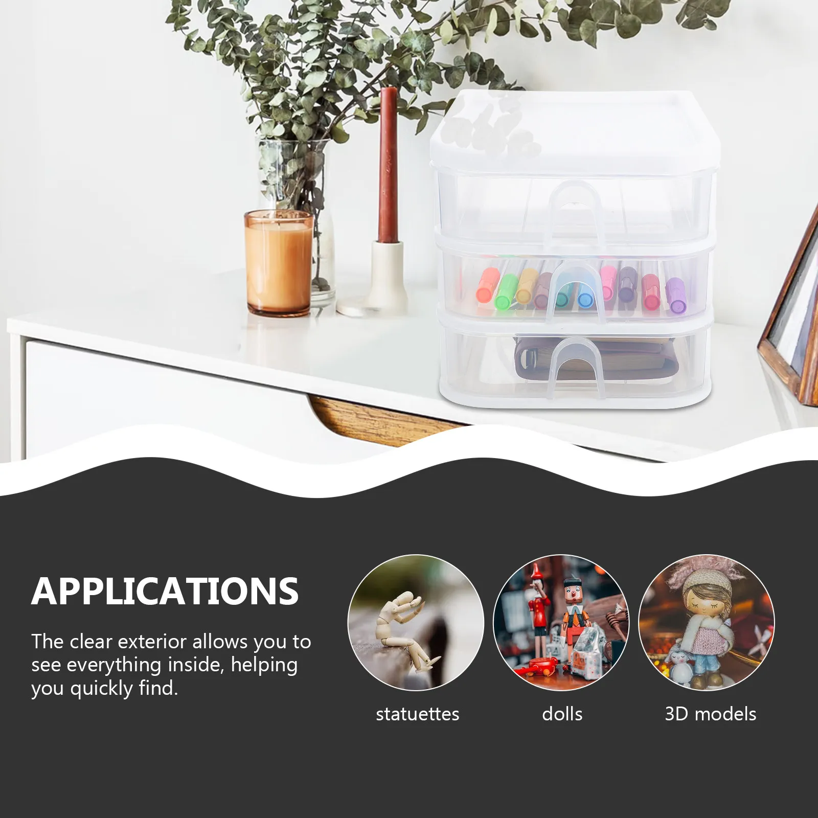 Desktop Drawer Box Transparent Plastic Smooth Sliding Drawers Storage Trunk for Office Desk Organizer File Holder Makeup Storage