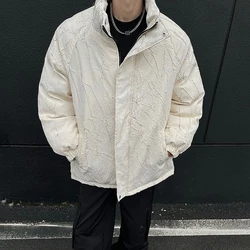 Herren Baumwolljacke Unregelmäßiges Baummuster Jacke Streetwear Fashion Vielseitiger Trend Campus Warme Paarjacke Herrenbekleidung