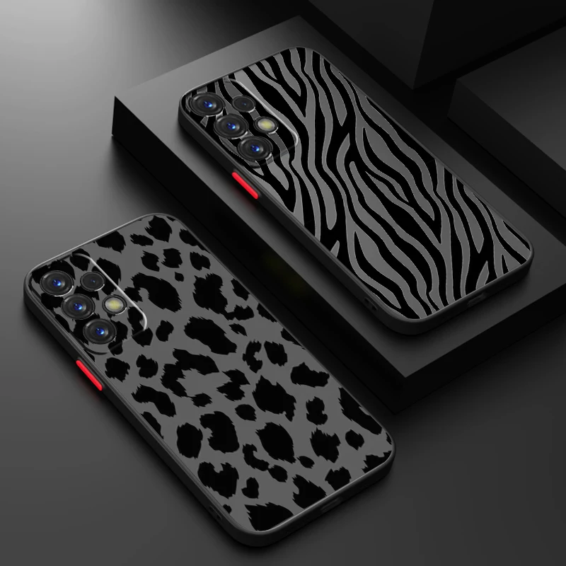 

Leopard Zebra Print Puppy Footprints Frosted Translucent For Samsung Note 20 10 A03 A54 A31 A22 A70 A34 A14 A24 A04 5G TPU