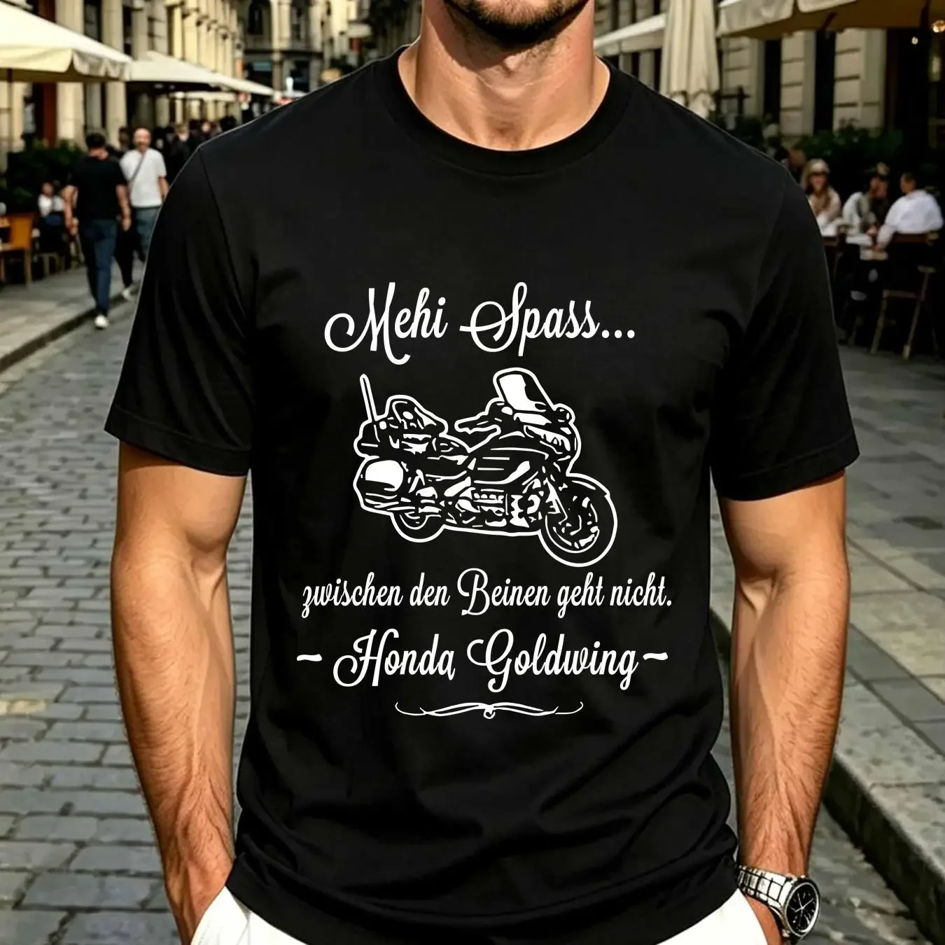 washed T Shirt GOLDWING Tuning Saying Funny Motorcycle MORE FUN GL 1800 Accessories vintage Washed Slightly Casual Breathable
