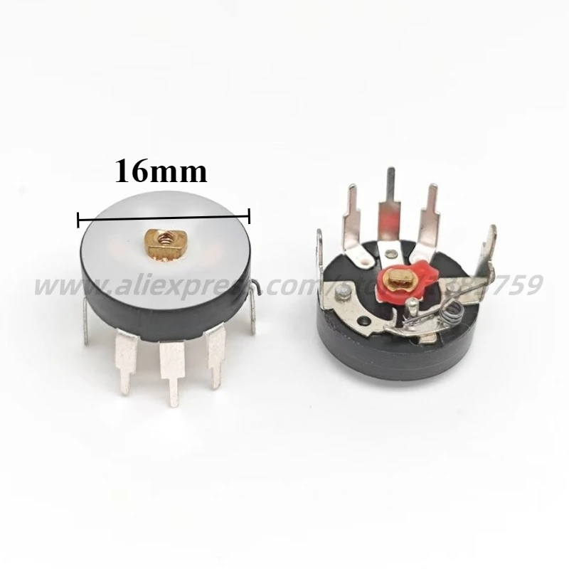 5 قطعة RV16MM عازمة القدم مع التبديل راديو الجهد B5K B10K B50K القرص الدوار مكبر للصوت حجم قابل للتعديل