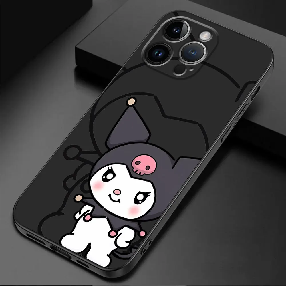 Black Soft Case for Google Pixel 8 Pro 6 Pro 7 Pro 7a 6a Sanrio Cute Kuromi Cover Matte