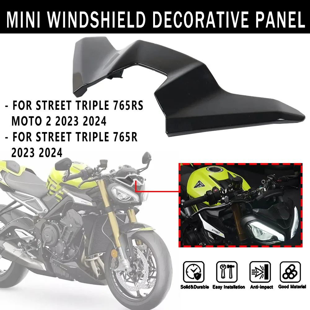 Nuevos accesorios para motocicleta, Mini Panel decorativo para parabrisas para STREET TRIPLE 765R RS MOTO 2 STREET TRIPLE 765 2023 2024