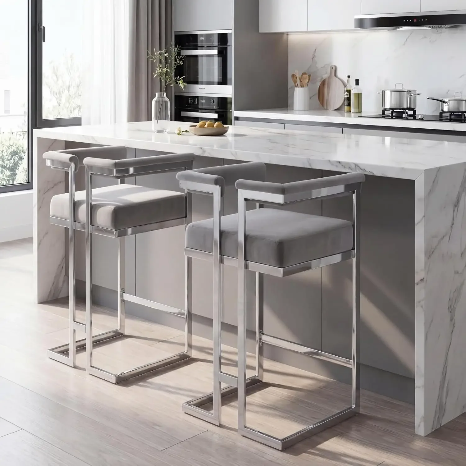 Modern Bar Stools Set of 2, 26