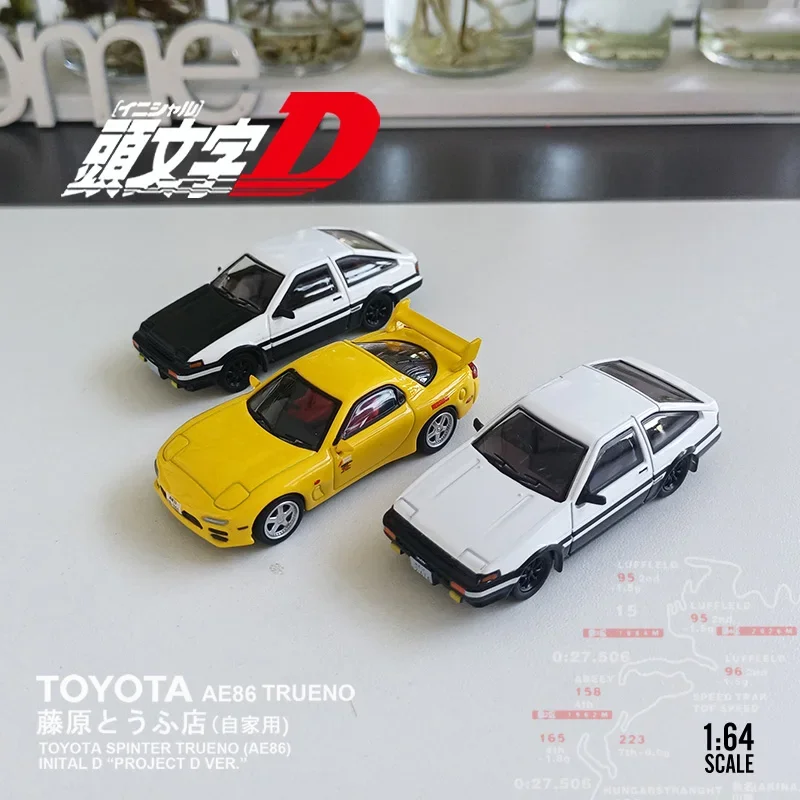 1:64 Scale FInitial D AE86 Simulation Alloy Car Model Diecast Toy Collectible Metal Vehicle Ornament Boys Toys