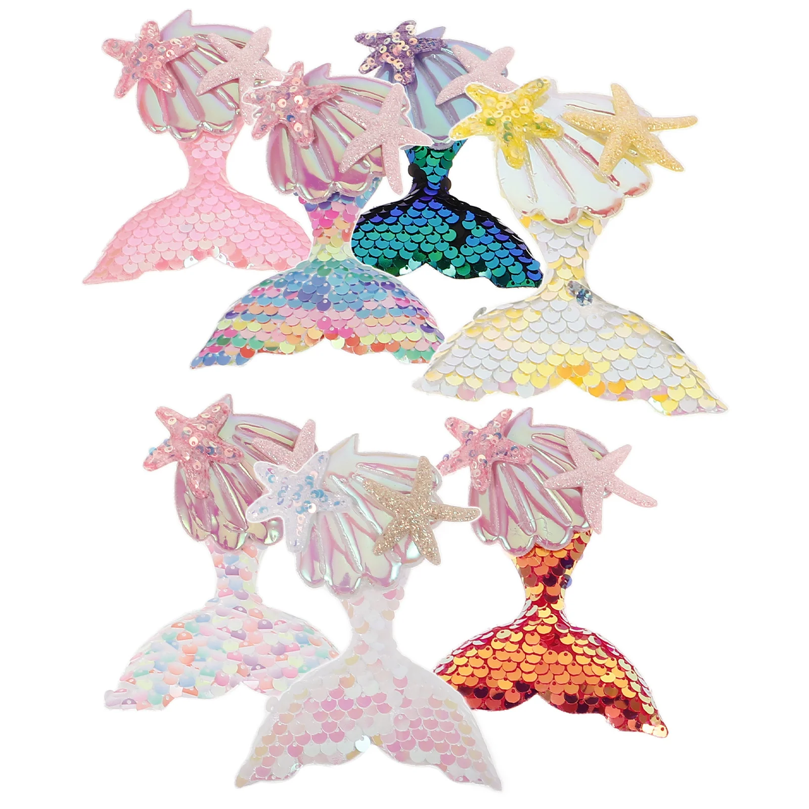 

7 шт. тканевые нашивки с хвостом русалки, дизайн, шпилька, аппликация для одежды, рюкзак, занавеска, сделай сам, украшения для рукоделия, аксессуары