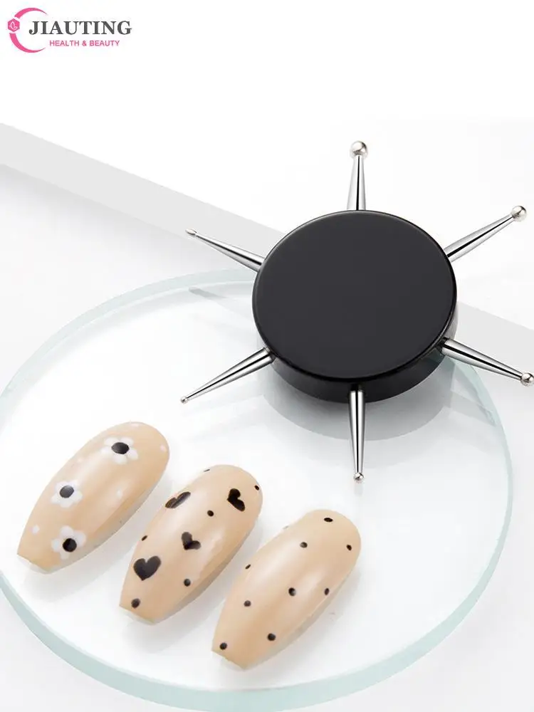 1pc 6 Kopf Nail Art Punkt ier werkzeuge Scheibe Nagel bohrer Nagel werkzeuge Punkt lackier werkzeuge Nagel punkt bohr stift kreisförmiges Punkt ier werkzeug