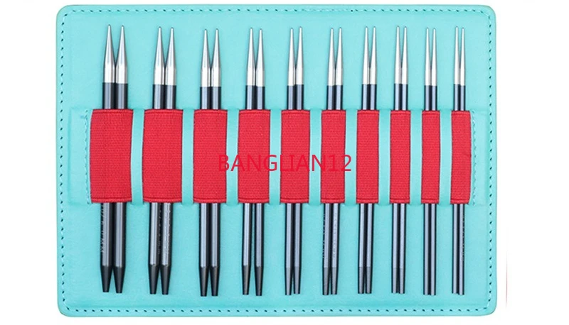 

Knitting tool 12cm removable double-color aluminum-steel combination ring needle 10-pair sweater needle set，2.75-6.0mm