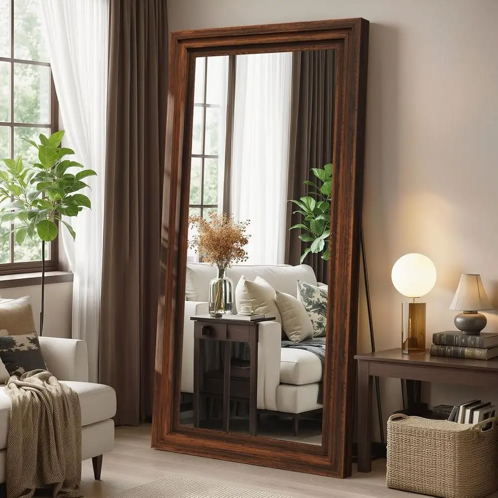 

Зеркало в полный рост 71"x30", большое напольное зеркало из массива дерева, напольное зеркало для опорки, устойчивое, с ударопрочным стеклом, в классическом стиле или B-стиле.