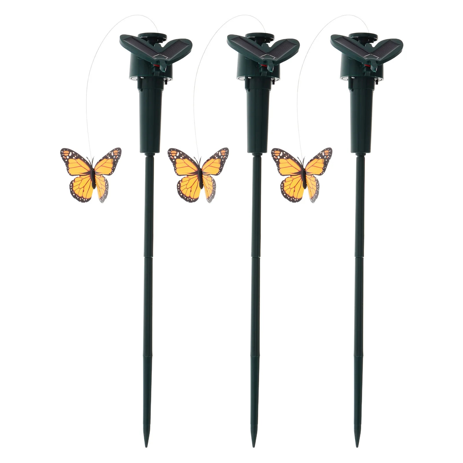 

3pcs Solar Garden Decoration Fluttering Butterfly Stakes Realistic Design Smooth Surface Easy Installation Yard Ornaments Lawn