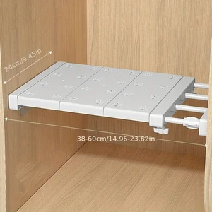 Divisor expandible White Punta sin perforación de capas retráctiles para almacenamiento de vestuario Divisores de dormitorio de cocina y estante de baño 8 Mejor divisor de cama de ventas - №1