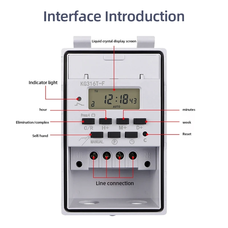 In Wall Switches Gang Countdowns Programmable Timer Auto Bathroom Fan LED Lamp Dropship
