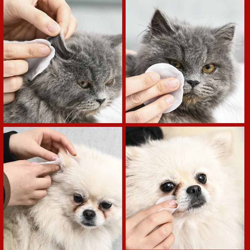 Pet Remove Dirt From Eyes and Ears Wipes Dog and Cat Earwax Clean Ears Odor Remover Wet Tissue Cleaning Tools Supplies