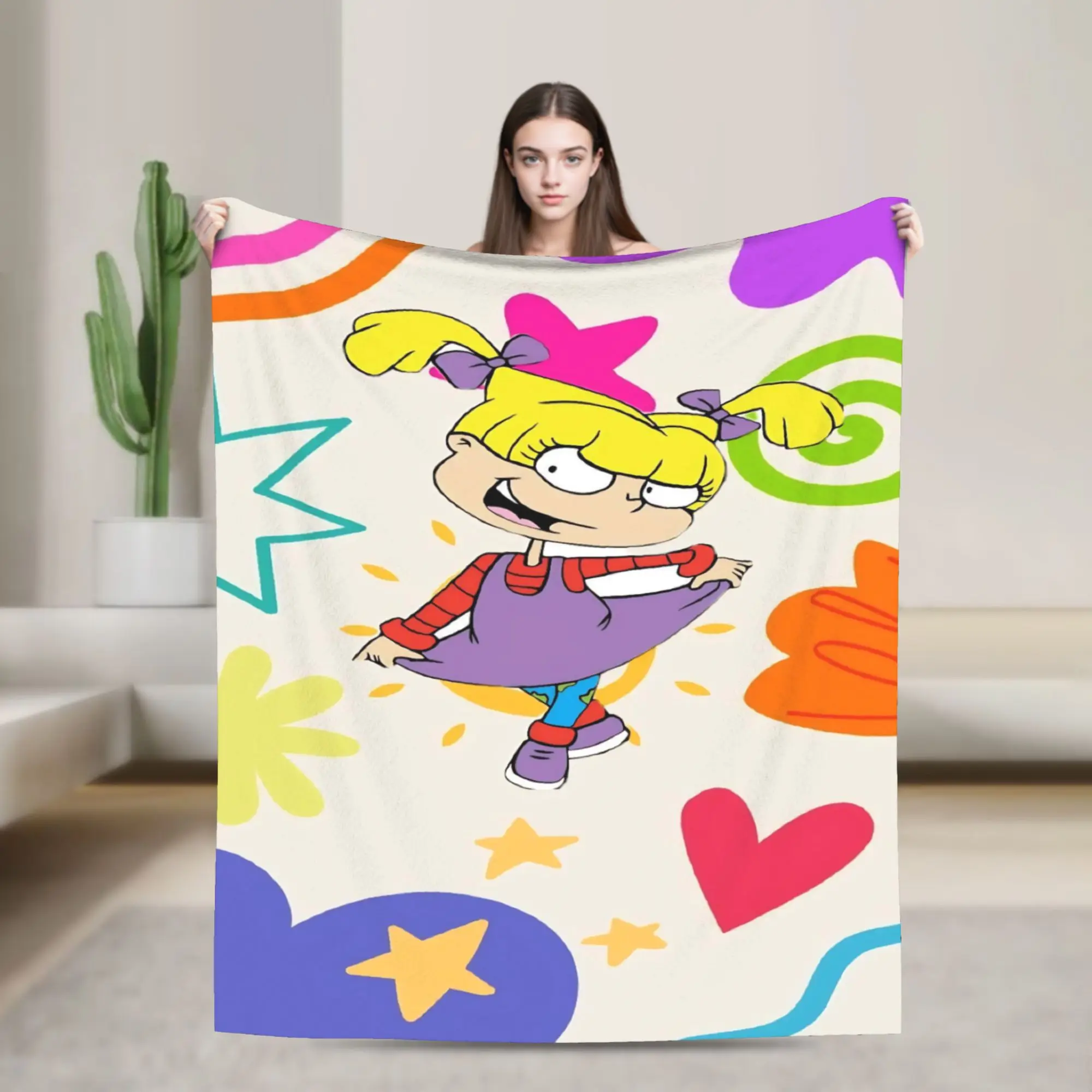 Cartoon R-Rugrats Throw Blanket for Couch  Soft Cozy Plush Blanket 50x60 Inches Multi-size Bedspread for All Seasons