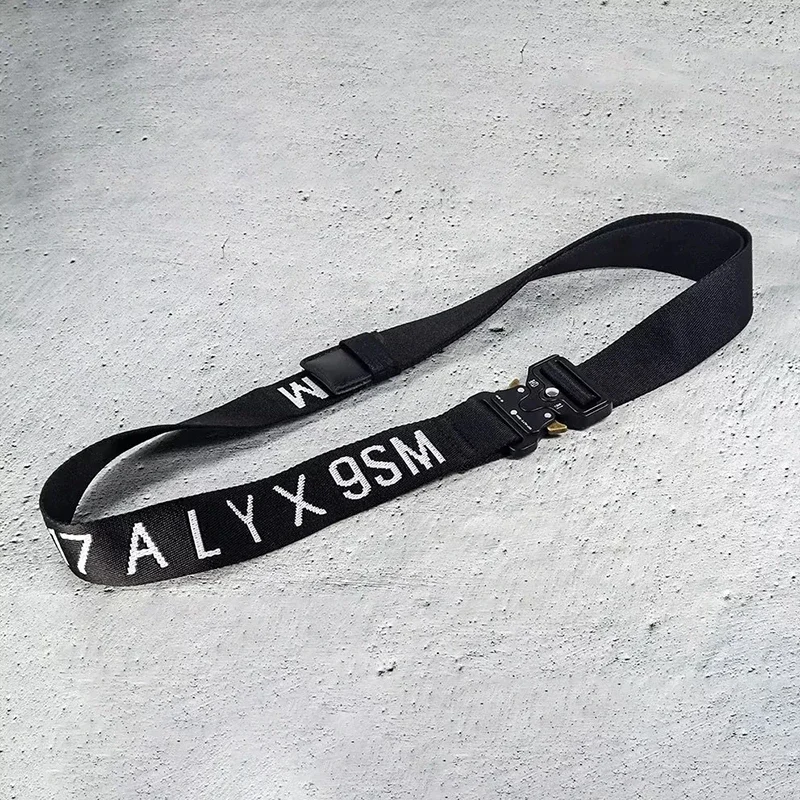 Hiphop Street 1017 ALYX 9SM Belt Unisex Metal Buckle Black Ribbon