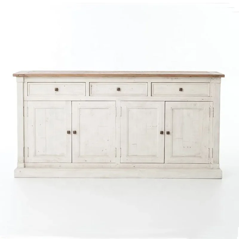 Home Furniture Modern Style 2 Colors Solid Oak 3 Drawers 4 Doors Living Room Console
